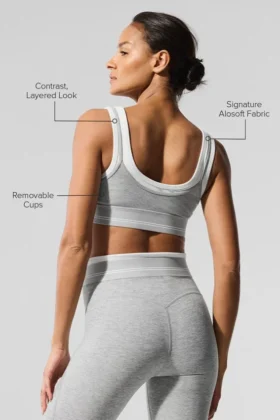 Sujetador Alosoft «Better Together» – Gris jaspeado deportivo/Blanco