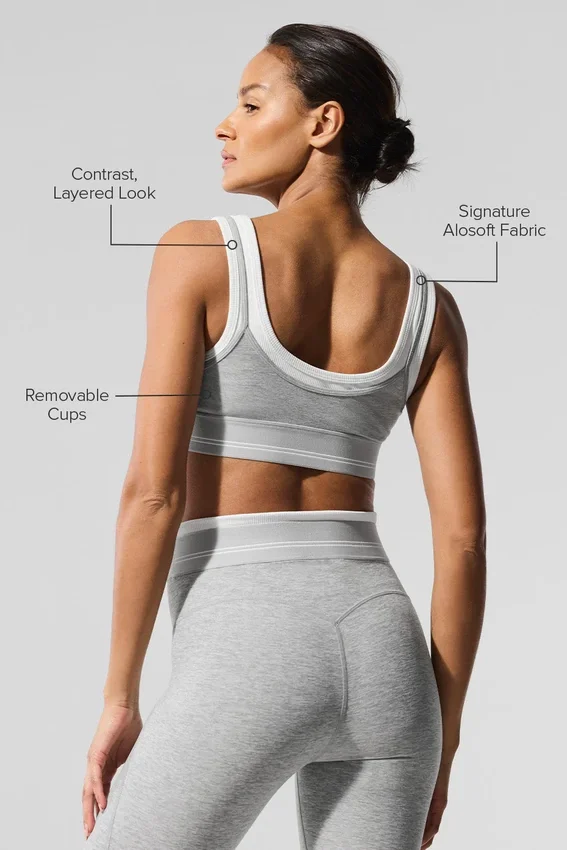 Sujetador Alosoft «Better Together» - Gris jaspeado deportivo/Blanco