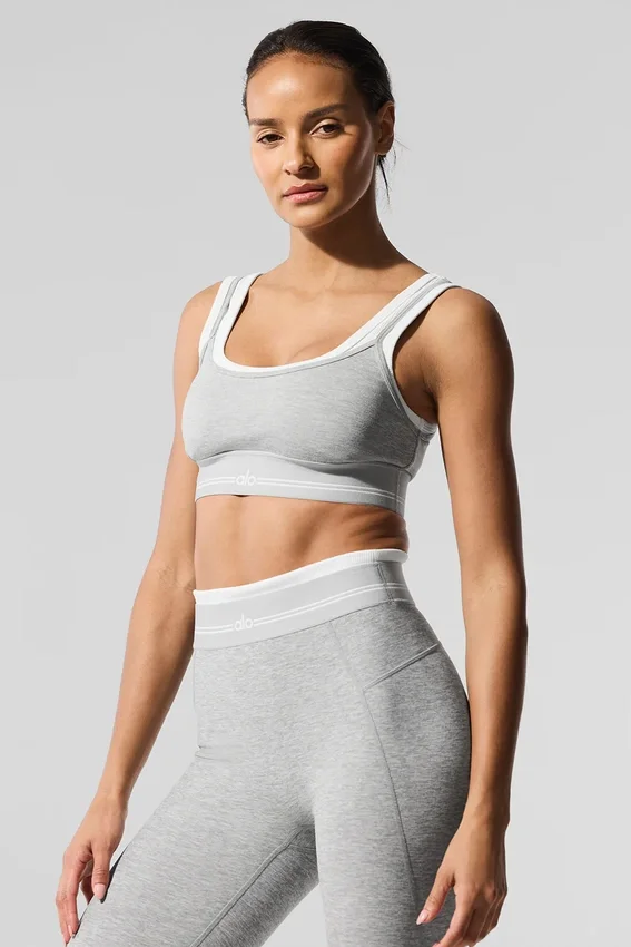 Sujetador Alosoft «Better Together» - Gris jaspeado deportivo/Blanco