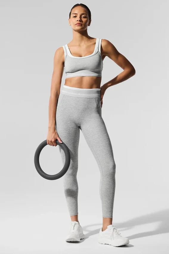 Sujetador Alosoft «Better Together» - Gris jaspeado deportivo/Blanco