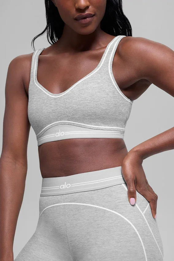 Sujetador Alosoft Heart Throb - Gris jaspeado deportivo/Blanco