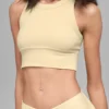 Sujetador de cuello alto Seamless Delight - Amarillo vela