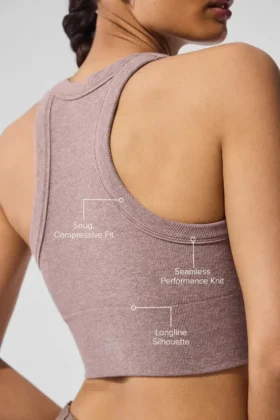 Sujetador de cuello alto Seamless Delight – Gris jaspeado