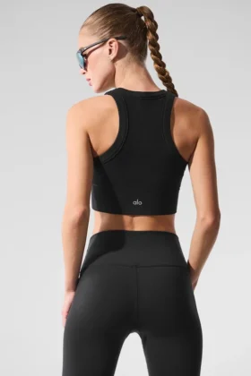 Sujetador de cuello alto Seamless Delight – Negro