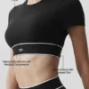 Sujetador de manga corta Alo Softsculpt Amp It up - Negro