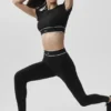 Sujetador de manga corta Alo Softsculpt Amp It up - Negro