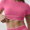 Sujetador de manga corta Alo Softsculpt Amp It up - Rosa Paraíso