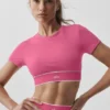 Sujetador de manga corta Alo Softsculpt Amp It up - Rosa Paraíso