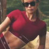 Sujetador de manga corta Alo Softsculpt Amp It up - Summer Romance Red