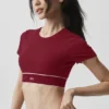 Sujetador de manga corta Alo Softsculpt Amp It up - Summer Romance Red