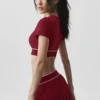 Sujetador de manga corta Alo Softsculpt Amp It up - Summer Romance Red