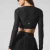 Sujetador de manga larga Airlift Mesh Divine - Negro