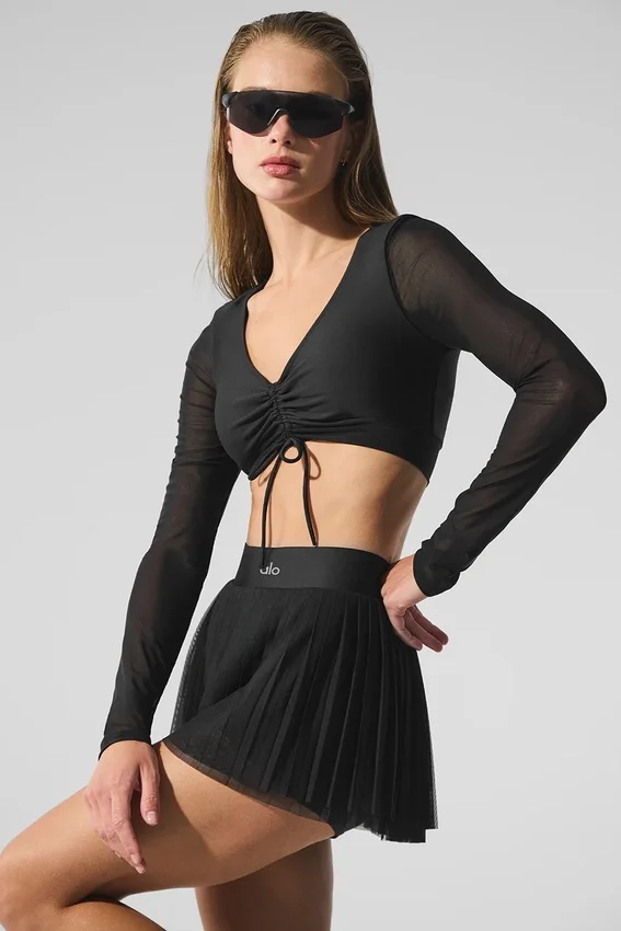 Sujetador de manga larga Airlift Mesh Divine - Negro