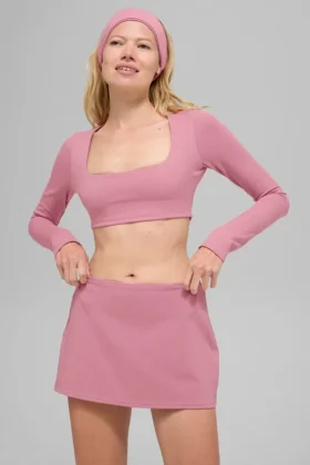 Sujetador de manga larga Alo Softsculpt Precision – Rosa silvestre