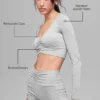 Sujetador de manga larga Alosoft Intuition - Gris jaspeado deportivo