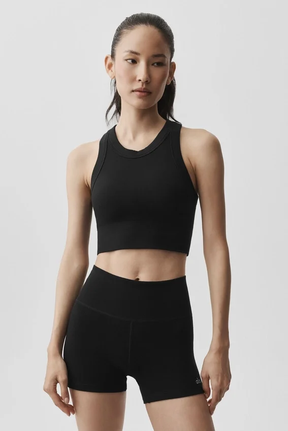 Sujetador «Delight» de modal sin costuras con cuello alto y relieve - Negro