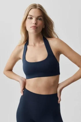 Sujetador halter Alo Softsculpt «Feel the Heat» - Azul marino
