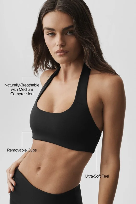 Sujetador halter «Feel the Heat» de Alo Softsculpt - Negro