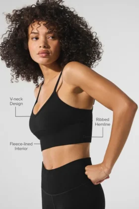 Sujetador «Plush Delight» de invierno, sin costuras y cálido – Negro