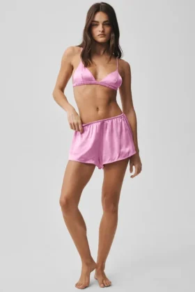 Pantalones cortos de seda Luminous - Rosa Candy Heart