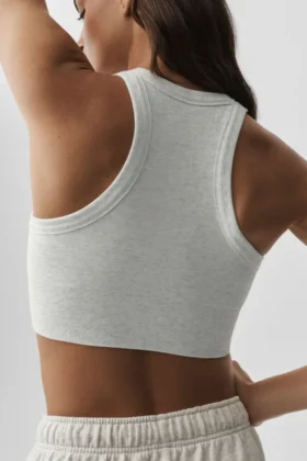 Sujetador sin costuras «Delight» de cuello alto – Gris jaspeado