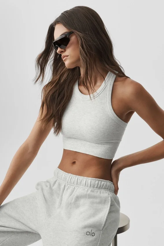 Sujetador sin costuras «Delight» de cuello alto - Gris jaspeado