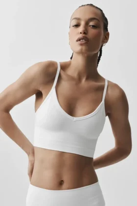 Sujetador sin costuras «Delight» de modal acanalado - Blanco