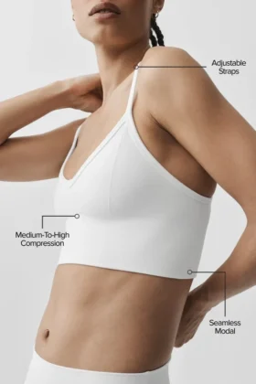Sujetador sin costuras «Delight» de modal acanalado – Blanco