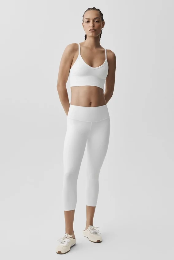 Sujetador sin costuras «Delight» de modal acanalado - Blanco