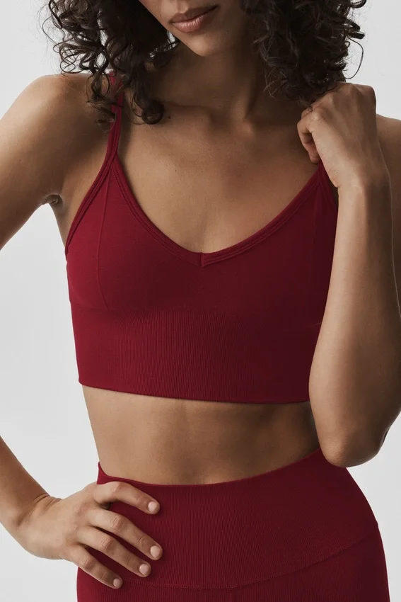 Sujetador sin costuras «Ribbed Delight» de modal — Rojo «Summer Romance»