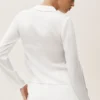 Top de manga larga Radiance de mezcla de seda - Blanco