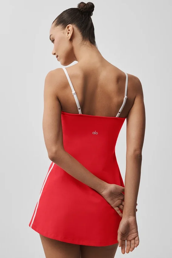 Vestido aerodinámico Airbrush - Rojo brillante/Blanco