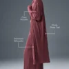 Vestido camisero con microplisado — Burdeos trufa