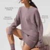 Vestido de cachemira afelpada con textura de gofre - Gris jaspeado seta
