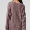 Vestido de cachemira afelpada con textura de gofre - Gris jaspeado seta