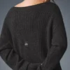 Vestido de cachemira mullida con textura de gofre - Gris jaspeado oscuro