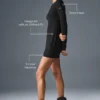 Vestido de manga larga «Ribbed Sea Coast» — Negro