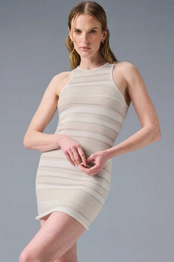 Vestido de punto Sport Play — Marfil/Alabastro