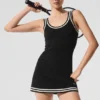 Vestido de punto «Tennis Club» - Negro/Marfil