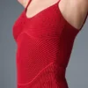 Vestido de punto vaquero mini - Rojo intenso/Rojo intenso oscuro
