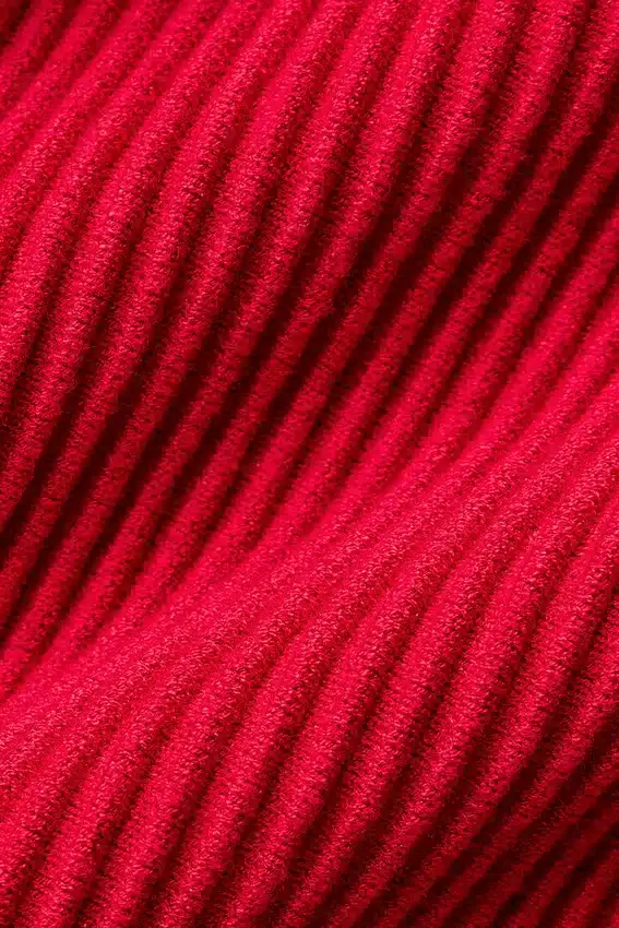 Vestido de punto vaquero mini - Rojo intenso/Rojo intenso oscuro