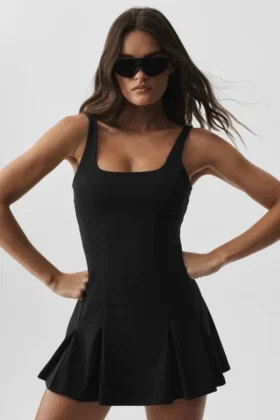 Vestido de tenis Alo Softsculpt Topspin - Negro