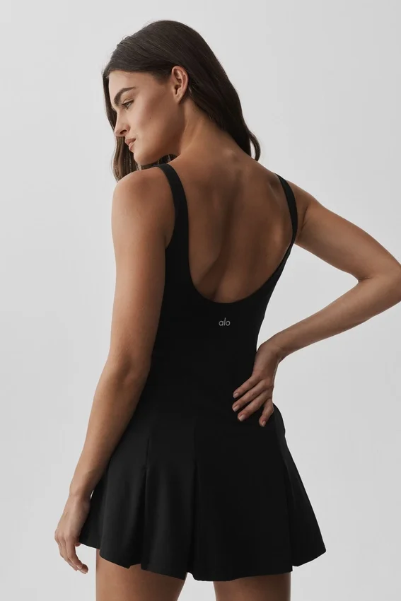 Vestido de tenis Alo Softsculpt Topspin - Negro