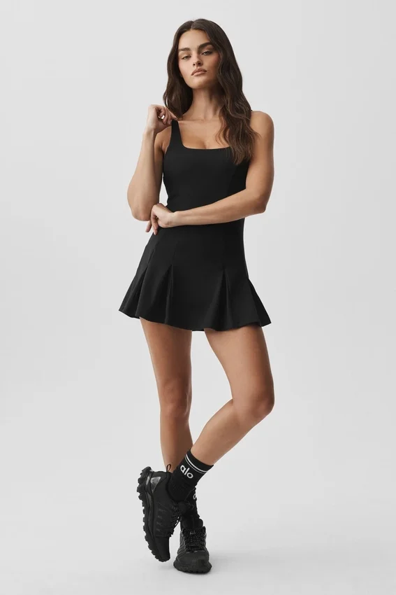 Vestido de tenis Alo Softsculpt Topspin - Negro