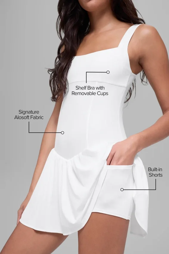 Vestido de tenis Alosoft Break Point - Blanco