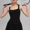 Vestido de tenis Alosoft Break Point - Negro
