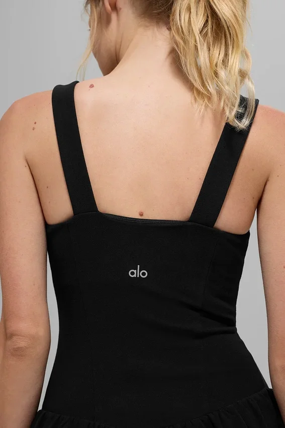 Vestido de tenis Alosoft Break Point - Negro