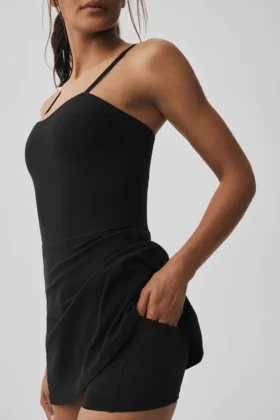 Vestido de tenis Alosoft Courtside – Negro
