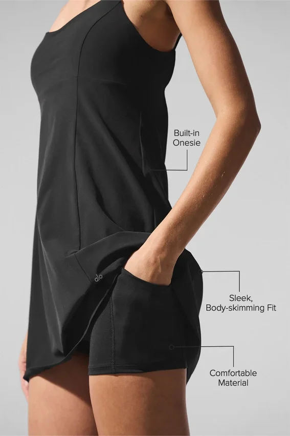 Vestido de tenis Breezy - Negro