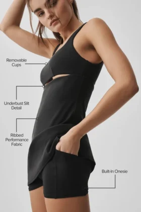 Vestido de tenis Slice – Negro